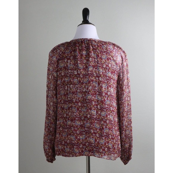 RAMY BROOK New York NWT $355 Adira Metallic Tassel Silk Blouse Top Size Large - Picture 4 of 6